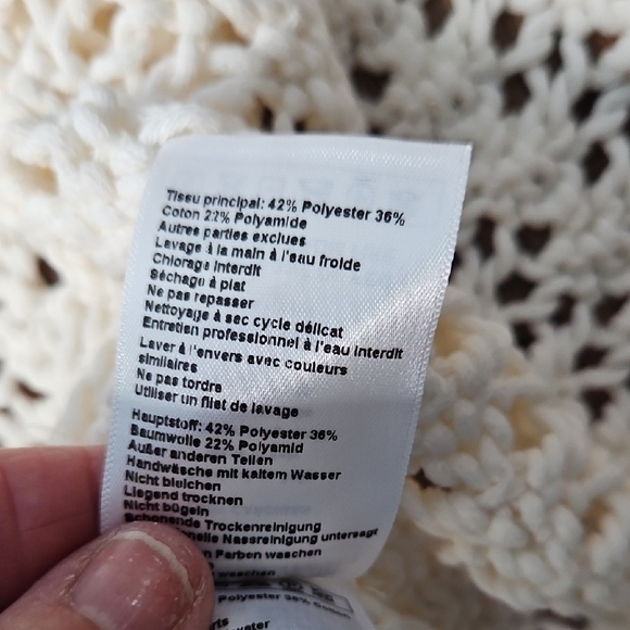 ba&sh Kyr Long Sleeve Open Front Sweater Cardigan ecru/off white Small - Picture 12 of 13